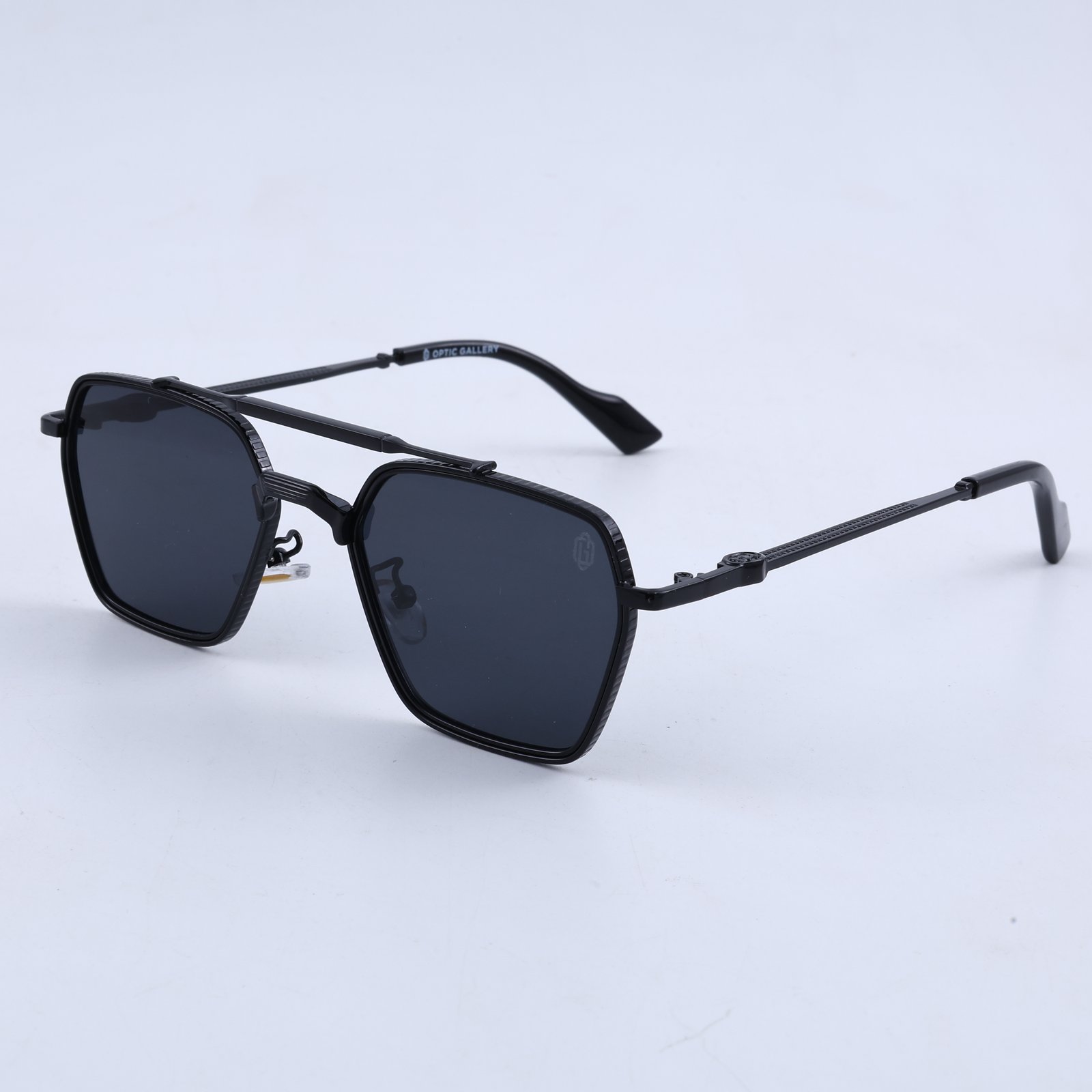 OG Noir Royale | Black & Gold Double Bridge Sunglasses with Smoke Gradient Lenses
