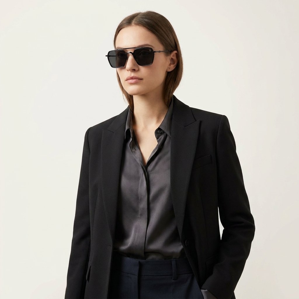 OG Noir Royale | Black & Gold Double Bridge Sunglasses with Smoke Gradient Lenses