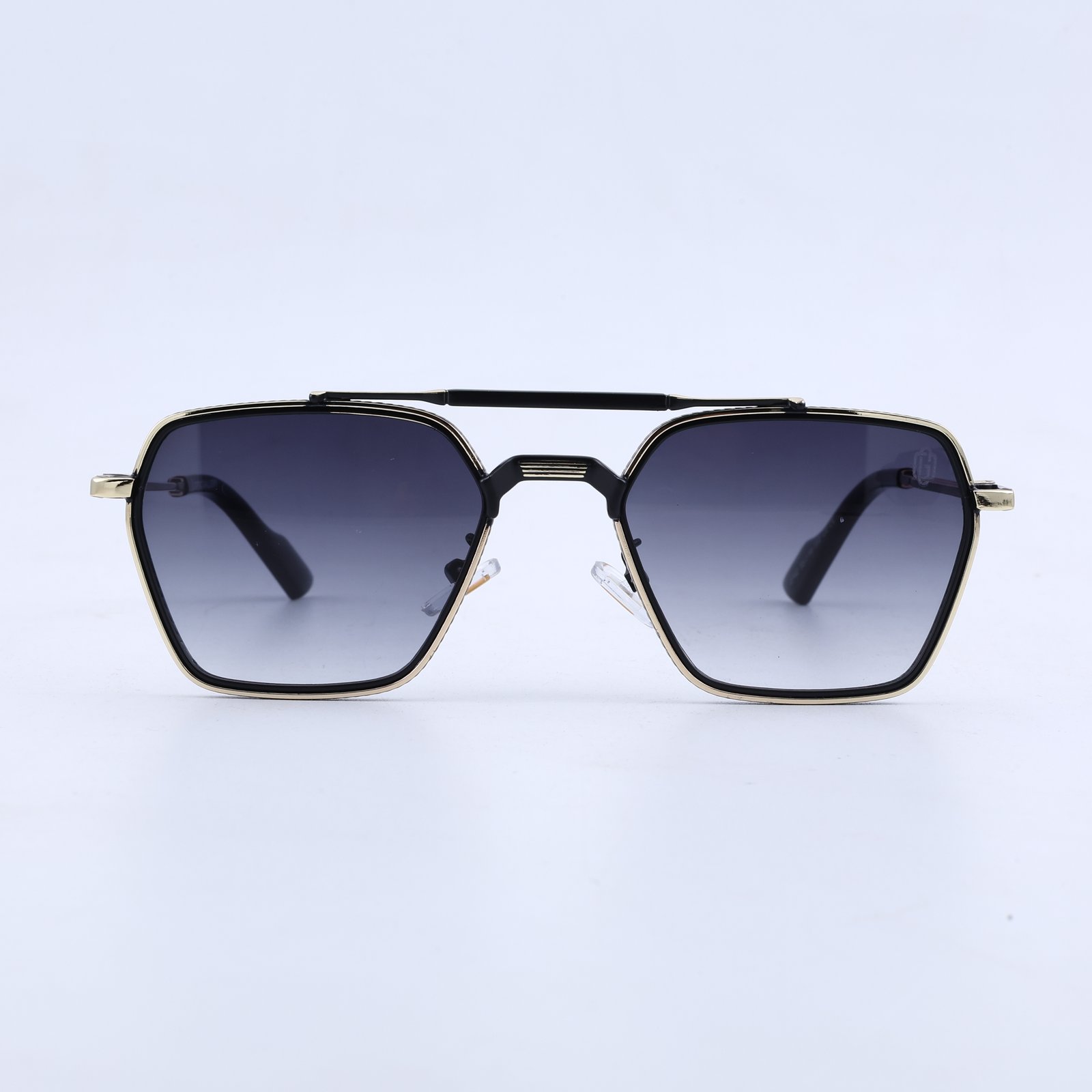 OG Noir Royale | Black & Gold Double Bridge Sunglasses with Smoke Gradient Lenses