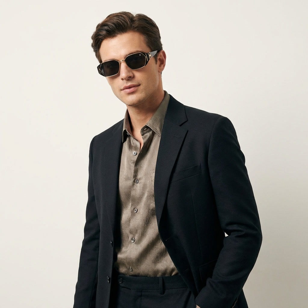 OG Noir Royale Edge | Luxury Geometric Metal Sunglasses