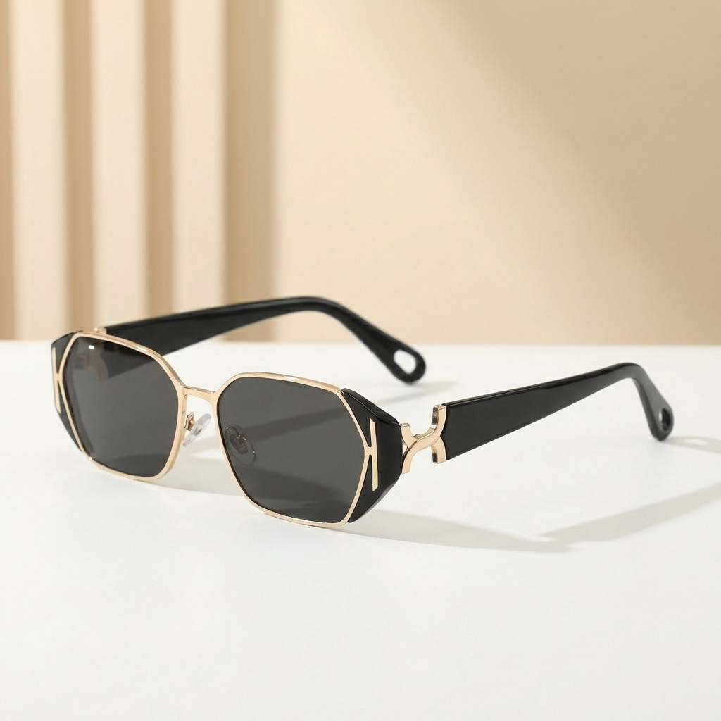 OG Noir Royale Edge | Luxury Geometric Metal Sunglasses