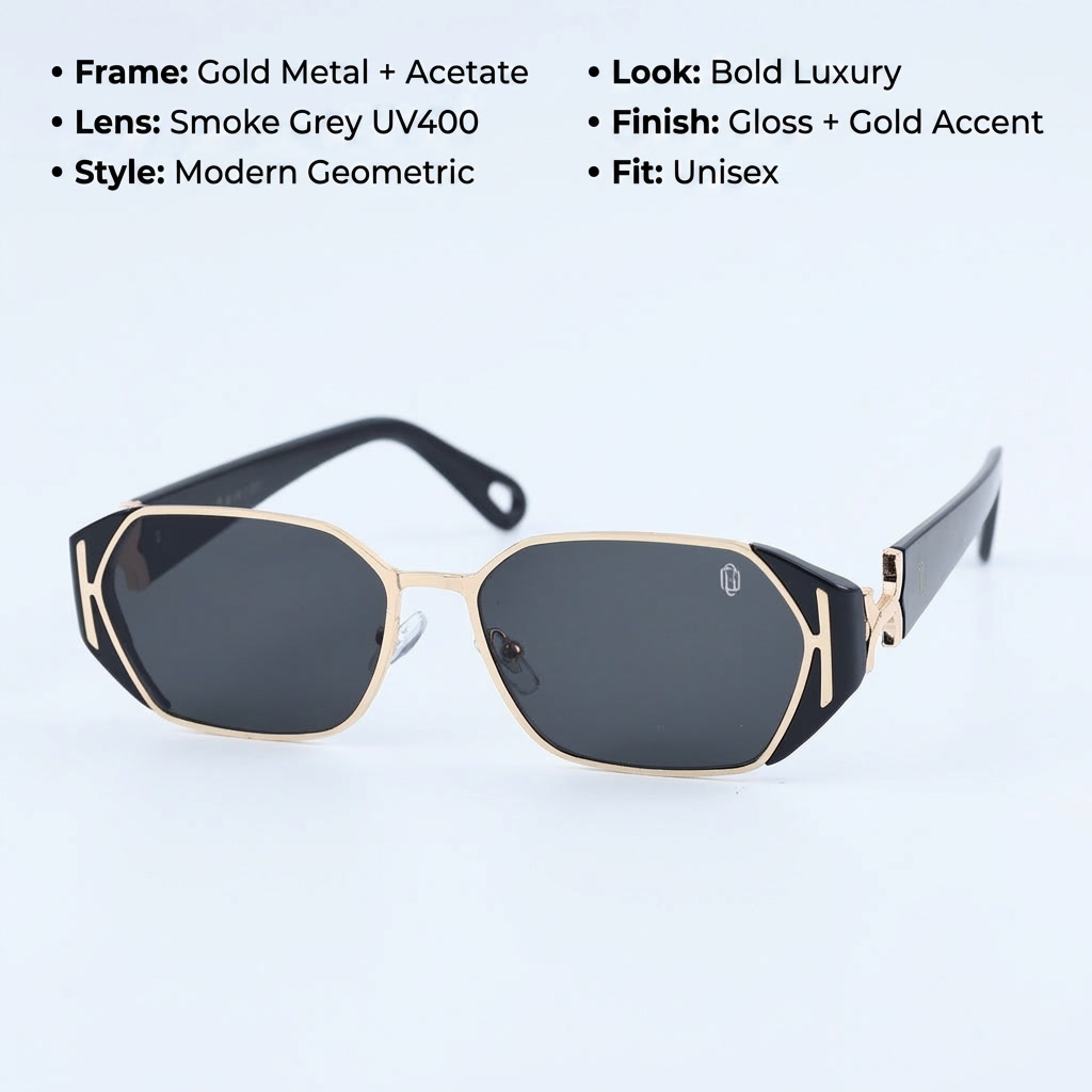 OG Noir Royale Edge | Luxury Geometric Metal Sunglasses