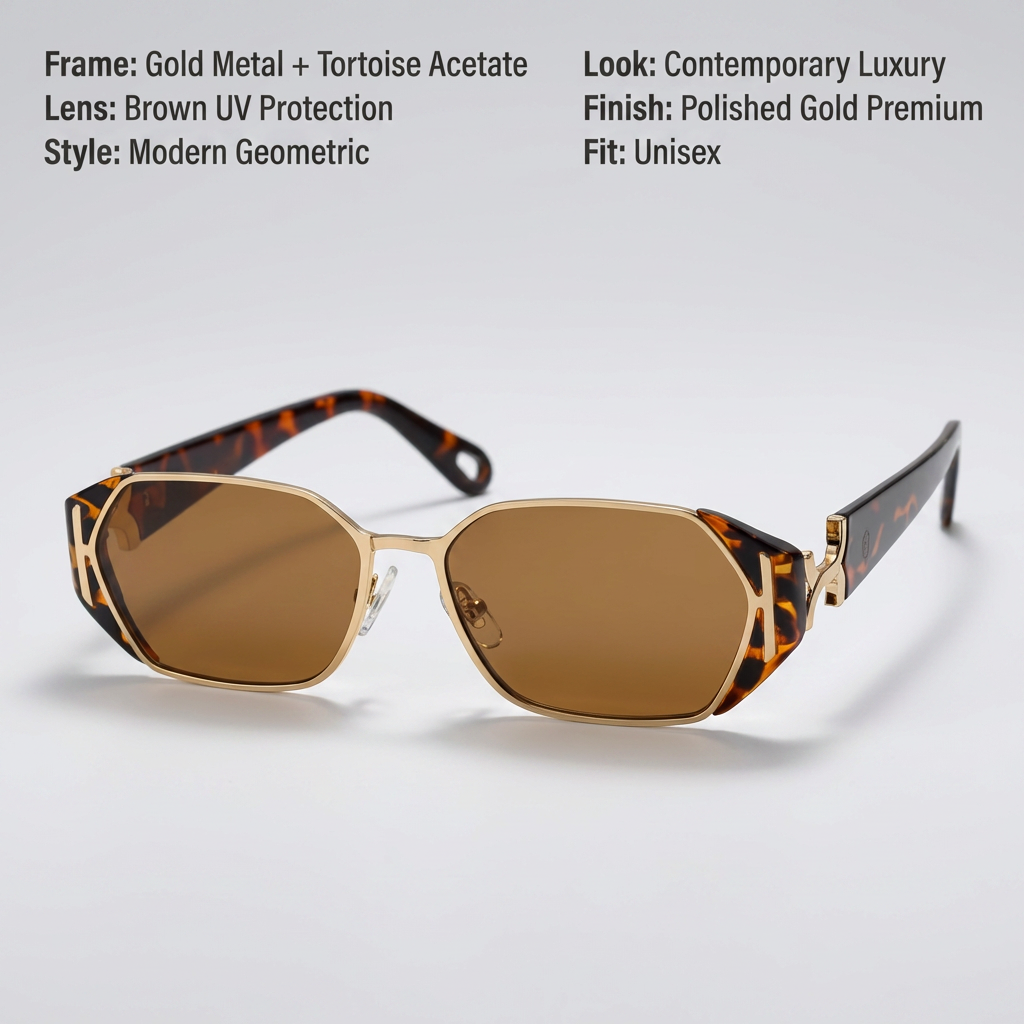 OG Noir Royale Edge | Luxury Geometric Metal Sunglasses
