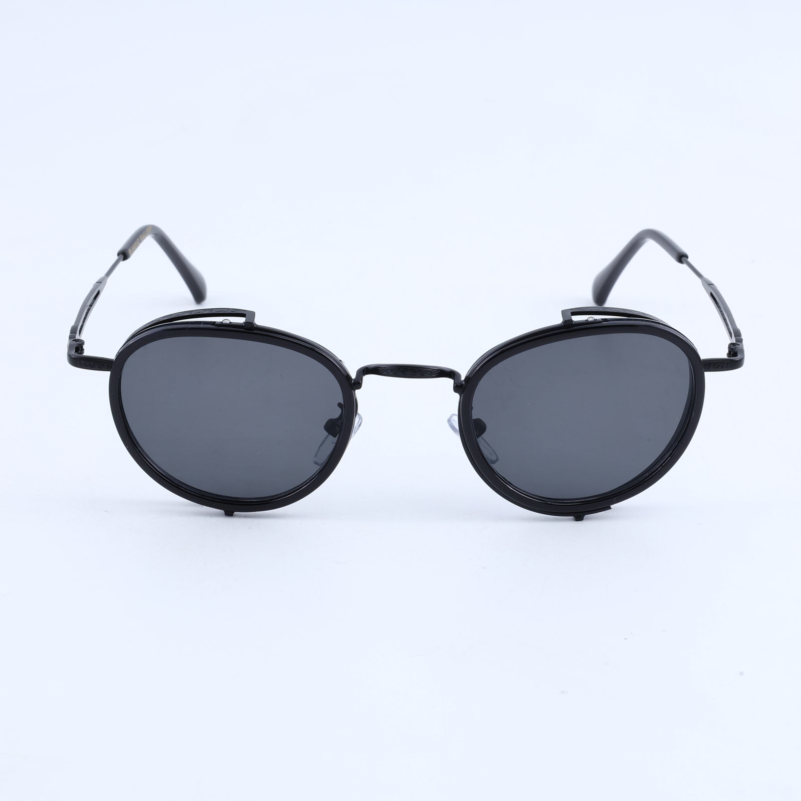OG Noir Steampunk Clip-On | Round Double-Ring Magnetic Sunglasses