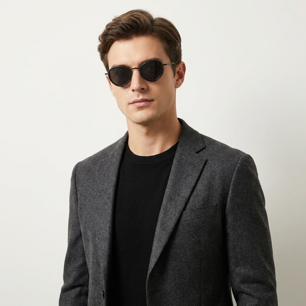 OG Noir Steampunk Clip-On | Round Double-Ring Magnetic Sunglasses