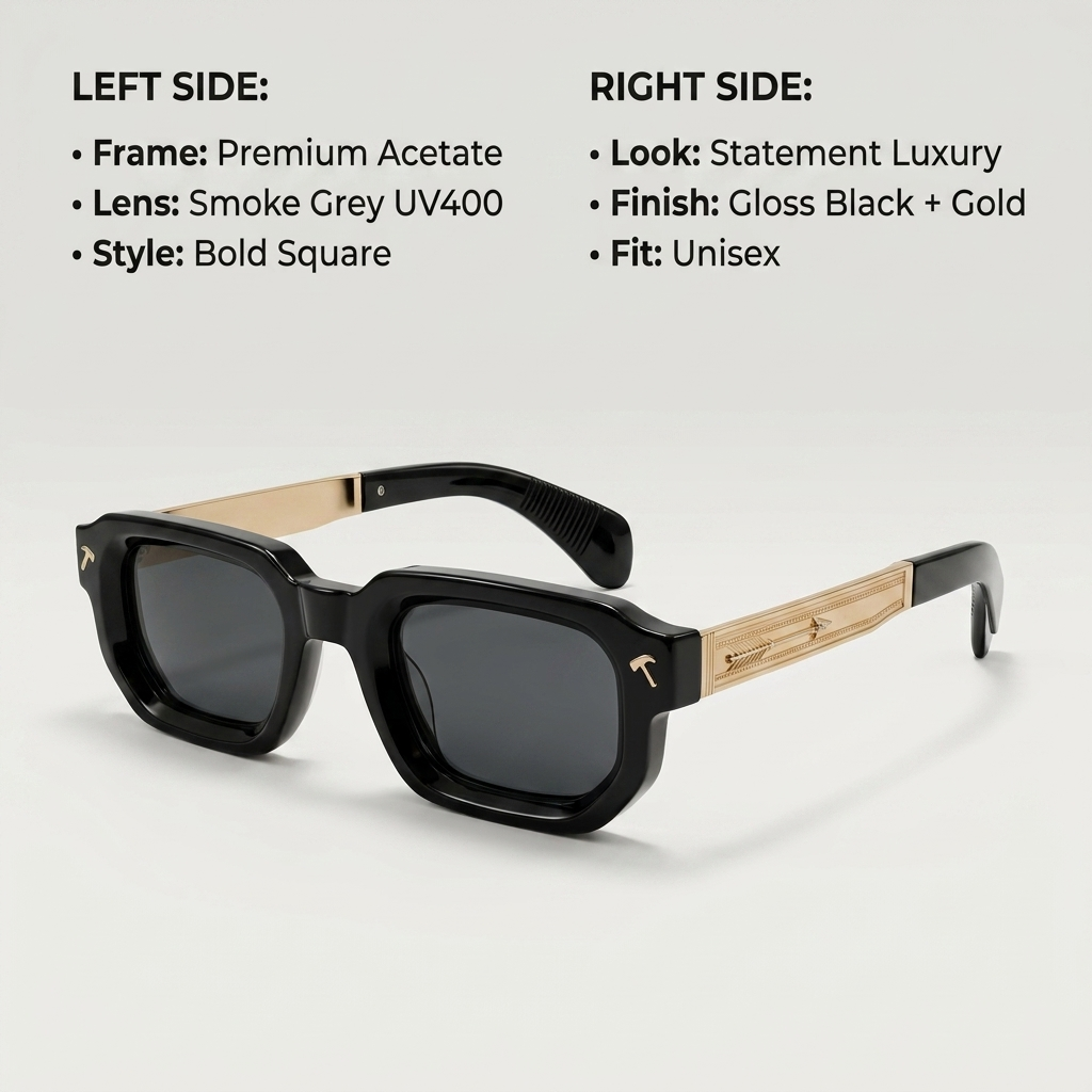 OG Noir Titan Edge | Bold Chunky Square Luxury Sunglasses