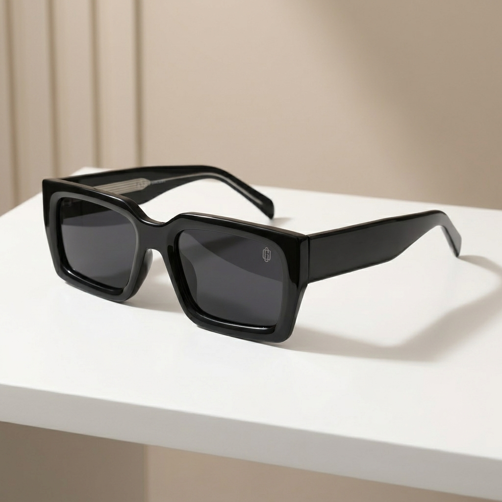 OG Noir Titan | Luxury Black Square Sunglasses with Smoke Black Lenses