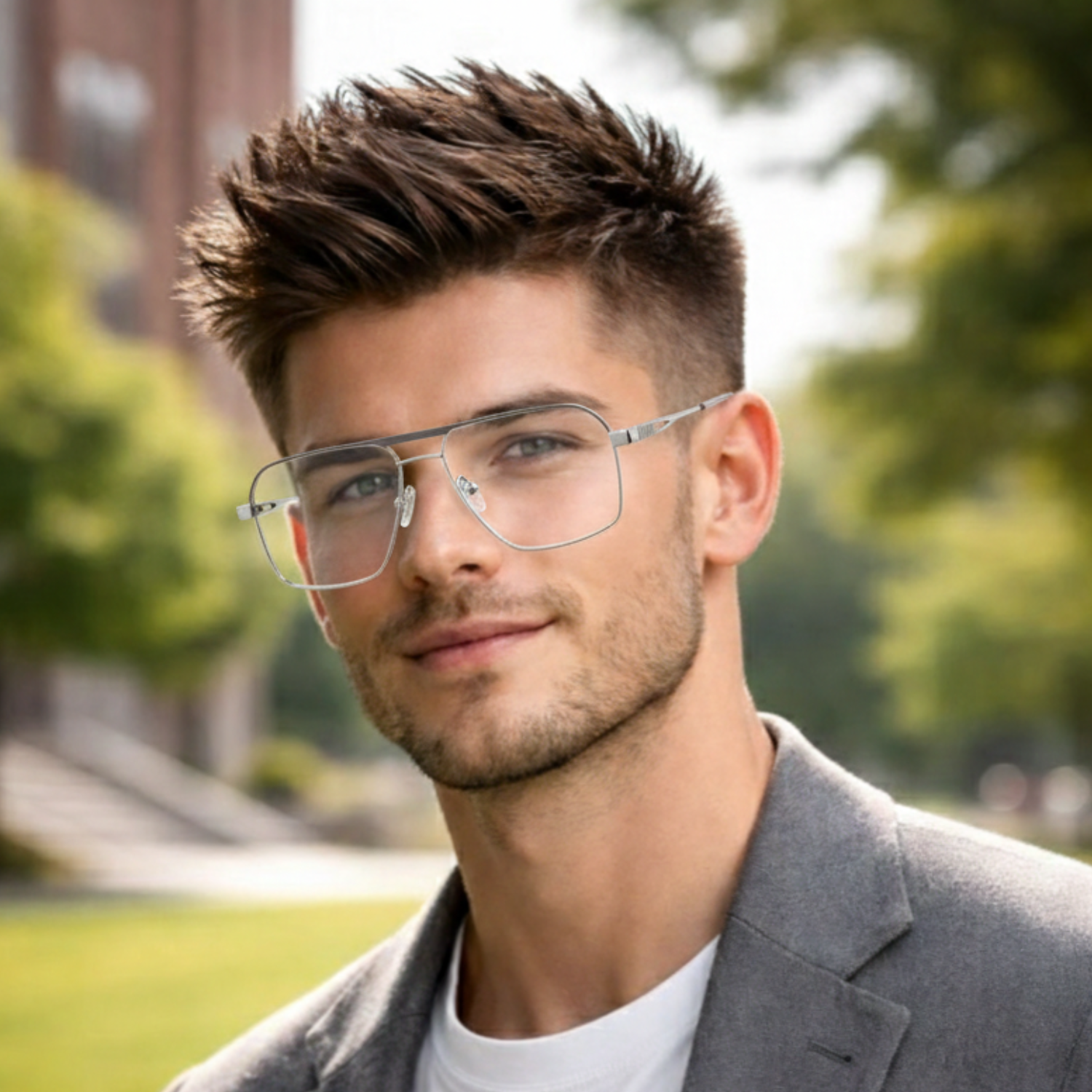 OG Nova Metal Square Full Rim Eyeglasses | Premium Metal Optical Frame for Men