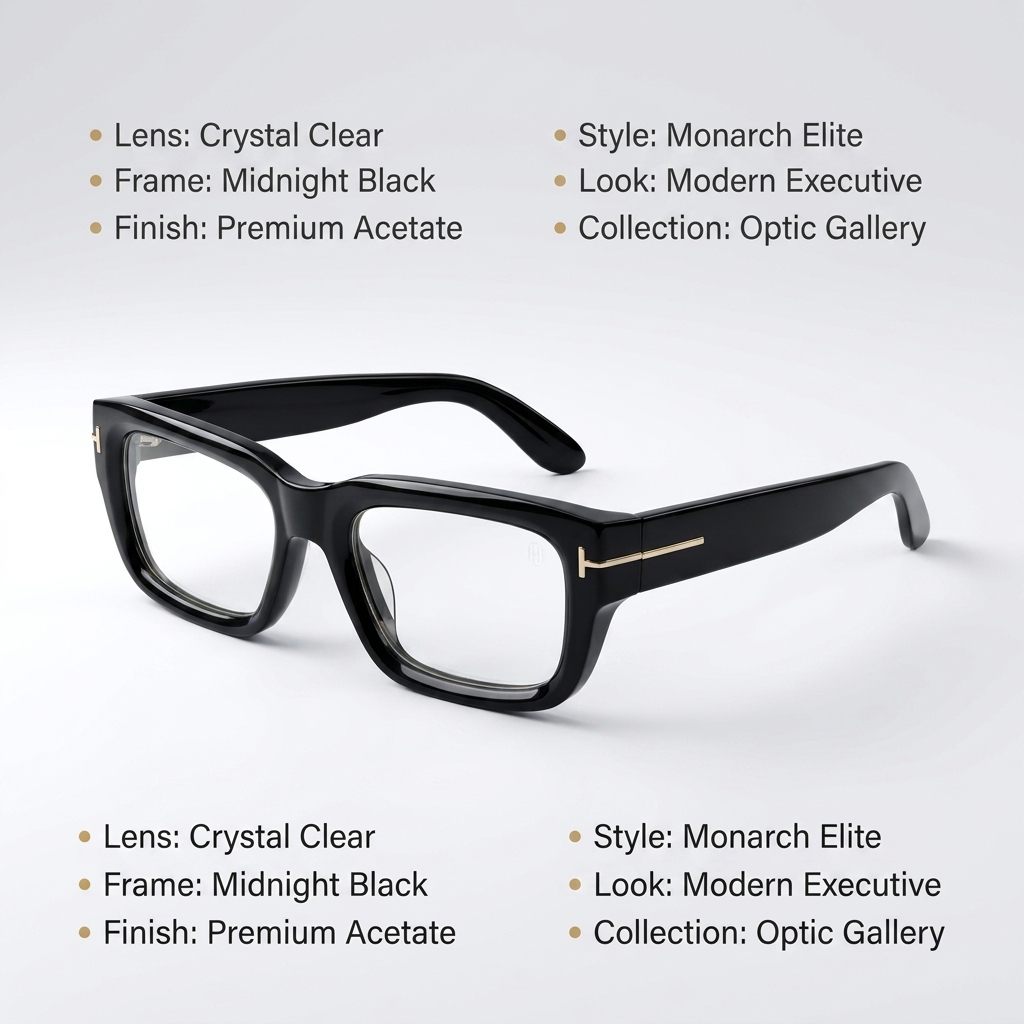 OG Obsidian Edge | Luxury Matte Black Rectangular Optical Frame