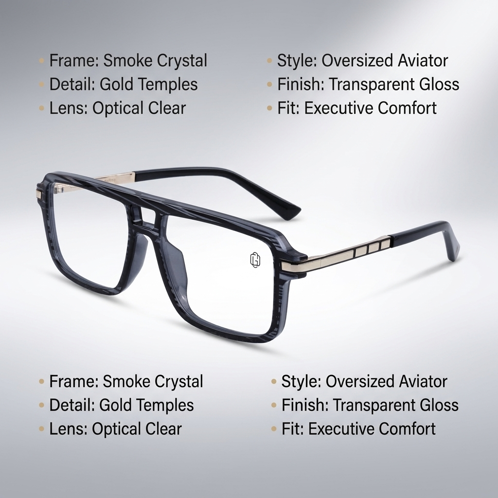 OG Obsidian Edge | Crystal Black Navigator Eyeglasses with Gold Precision Temples