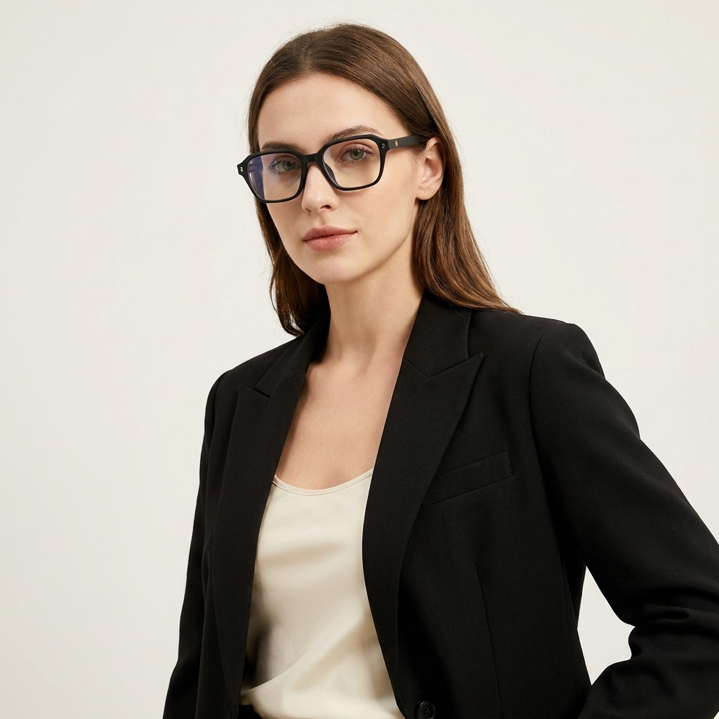 OG Obsidian Regent | Luxury Matte Black Square Eyeglasses with Midnight Acetate Frame