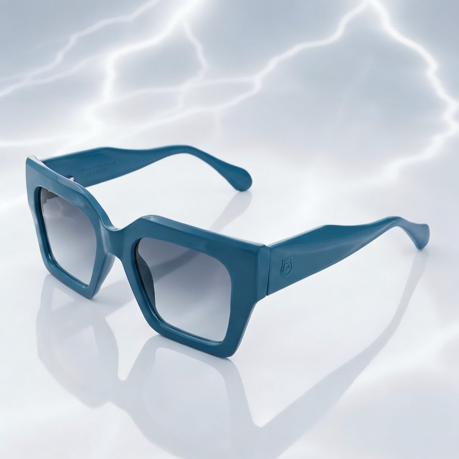 OG Ocean Edge Full Rim Square Eyeglasses | Bold Teal Thick Frame Statement Optical for Men