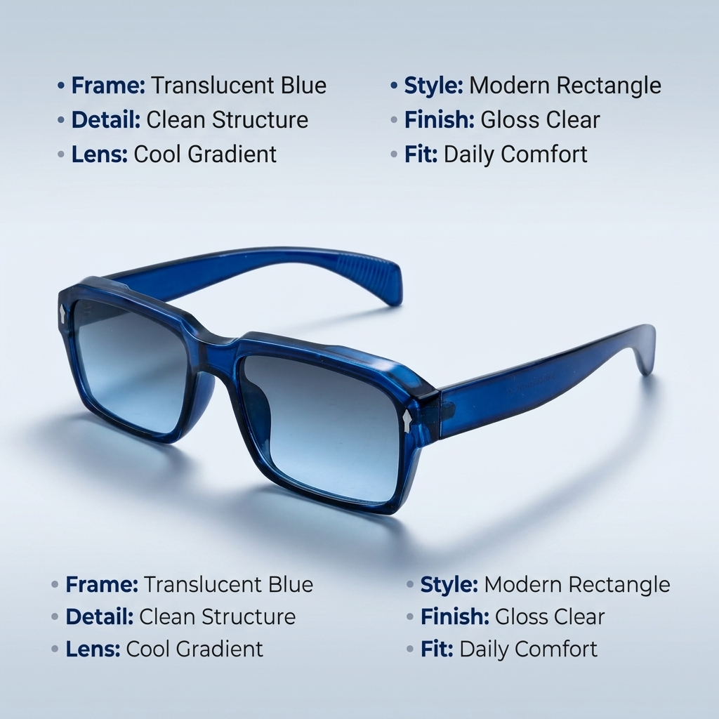 OG Ocean Fade Square | Transparent Blue Frame with Gradient Blue Lenses