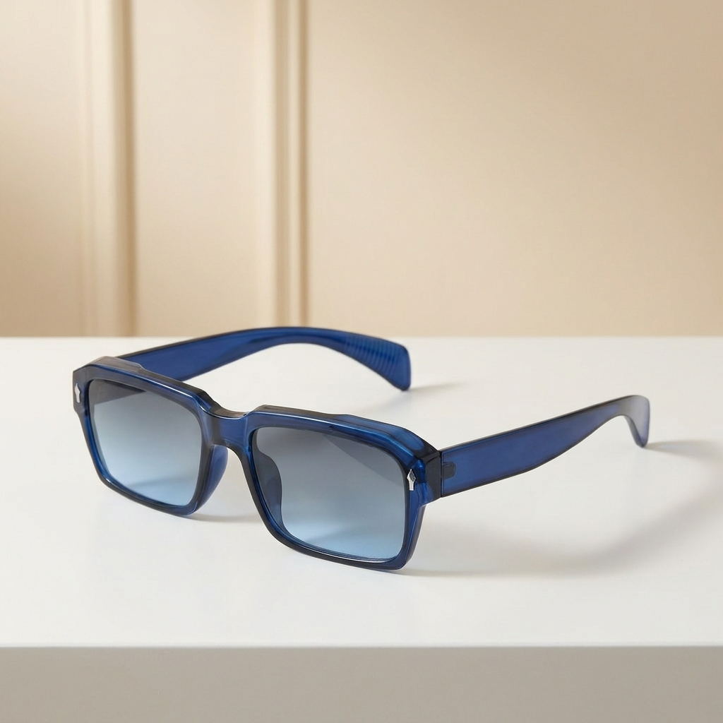 OG Ocean Fade Square | Transparent Blue Frame with Gradient Blue Lenses