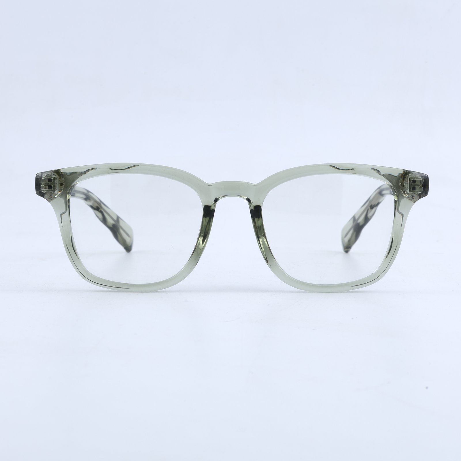 OG Olive Crystal Flex | Transparent Square Eyeglasses