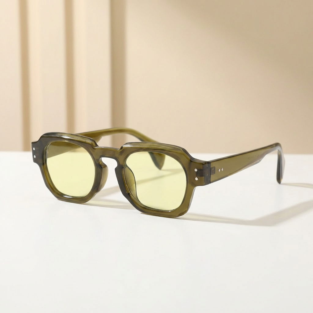 OG Olive Mist | Classic Square Green Tint Sunglasses