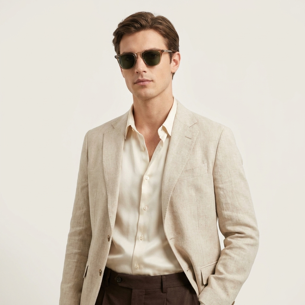 OG Olive Mist | Transparent Taupe Round Sunglasses with Green Tinted Lenses