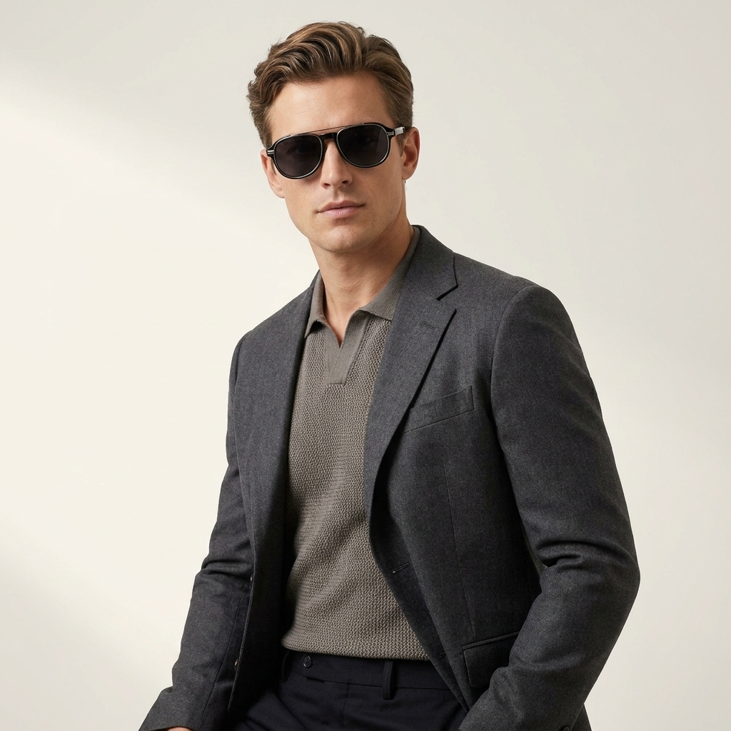 OG Phantom Clip-On | Luxury Black Magnetic Clip-On Eyewear with Silver Titanium Bar & Signature Crystal Temples
