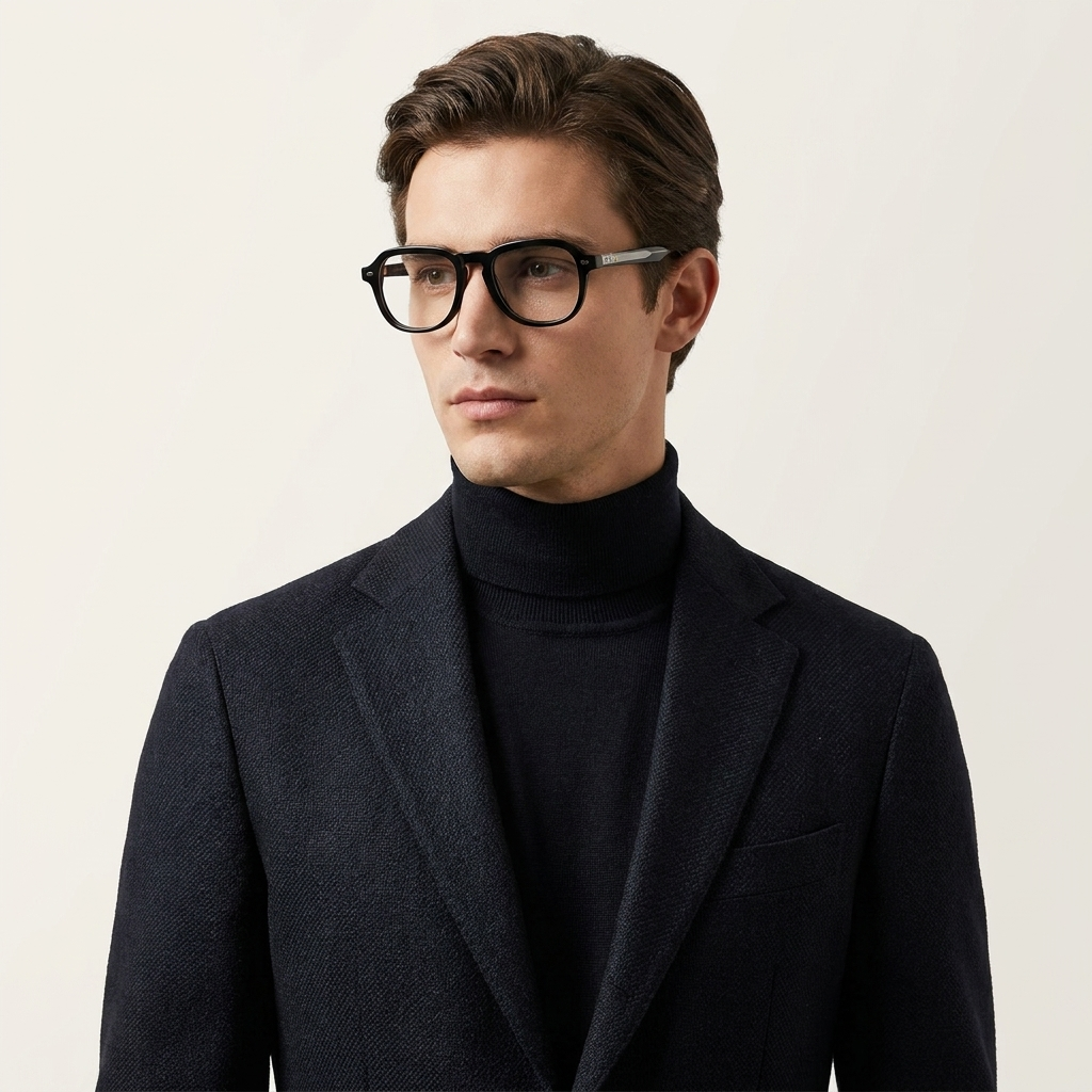 OG Phantom Clip-On | Luxury Black Magnetic Clip-On Eyewear with Silver Titanium Bar & Signature Crystal Temples