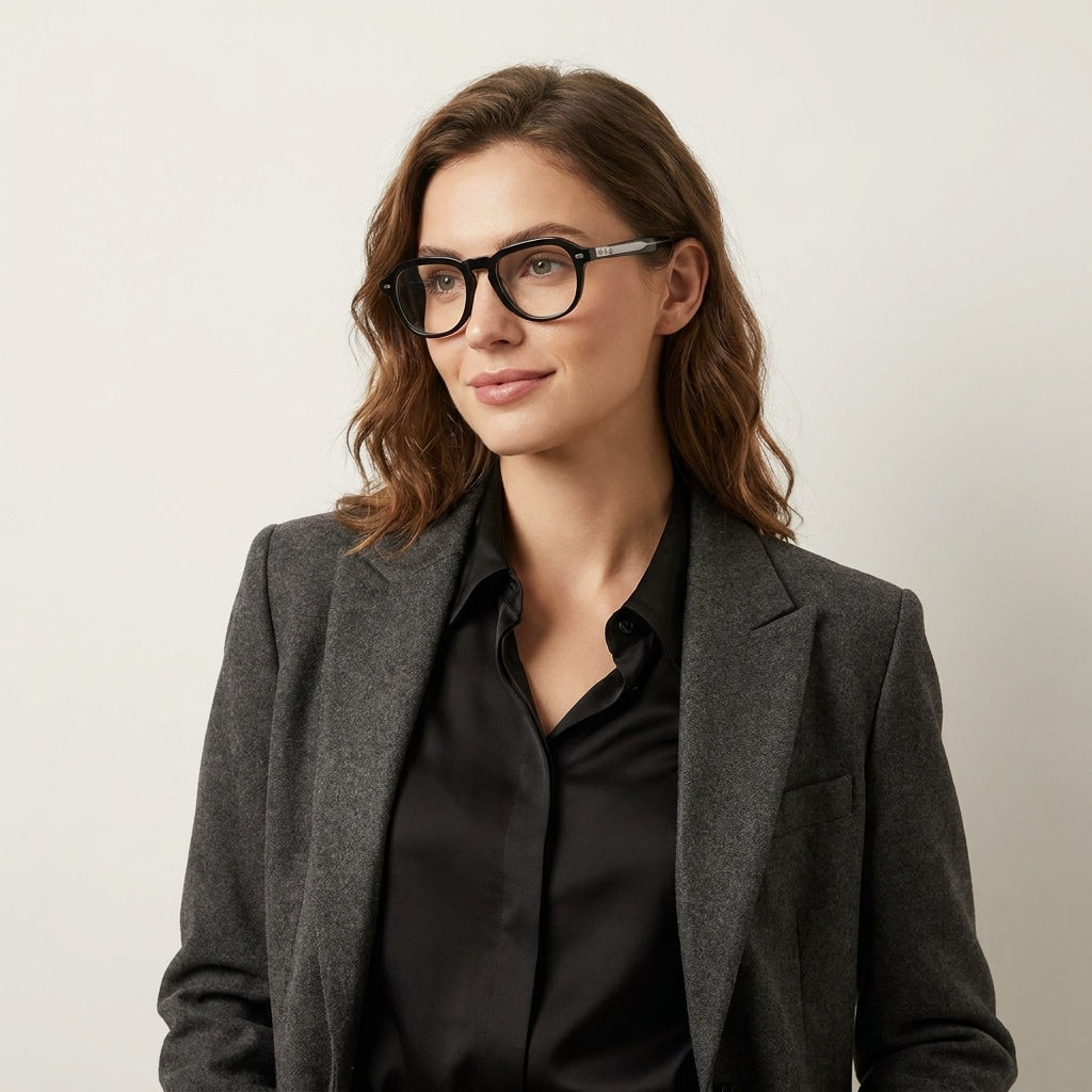 OG Phantom Clip-On | Luxury Black Magnetic Clip-On Eyewear with Silver Titanium Bar & Signature Crystal Temples