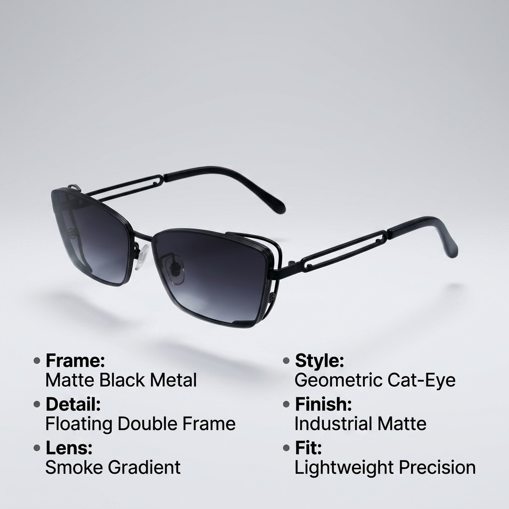 OG Phantom Edge | Matte Black Angular Rim Sunglasses with Smoke Gradient Lenses