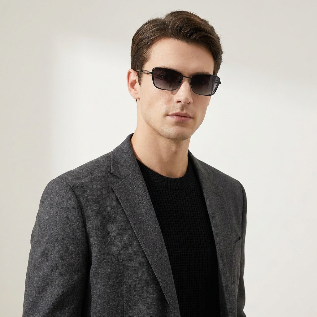 OG Phantom Edge | Matte Black Angular Rim Sunglasses with Smoke Gradient Lenses