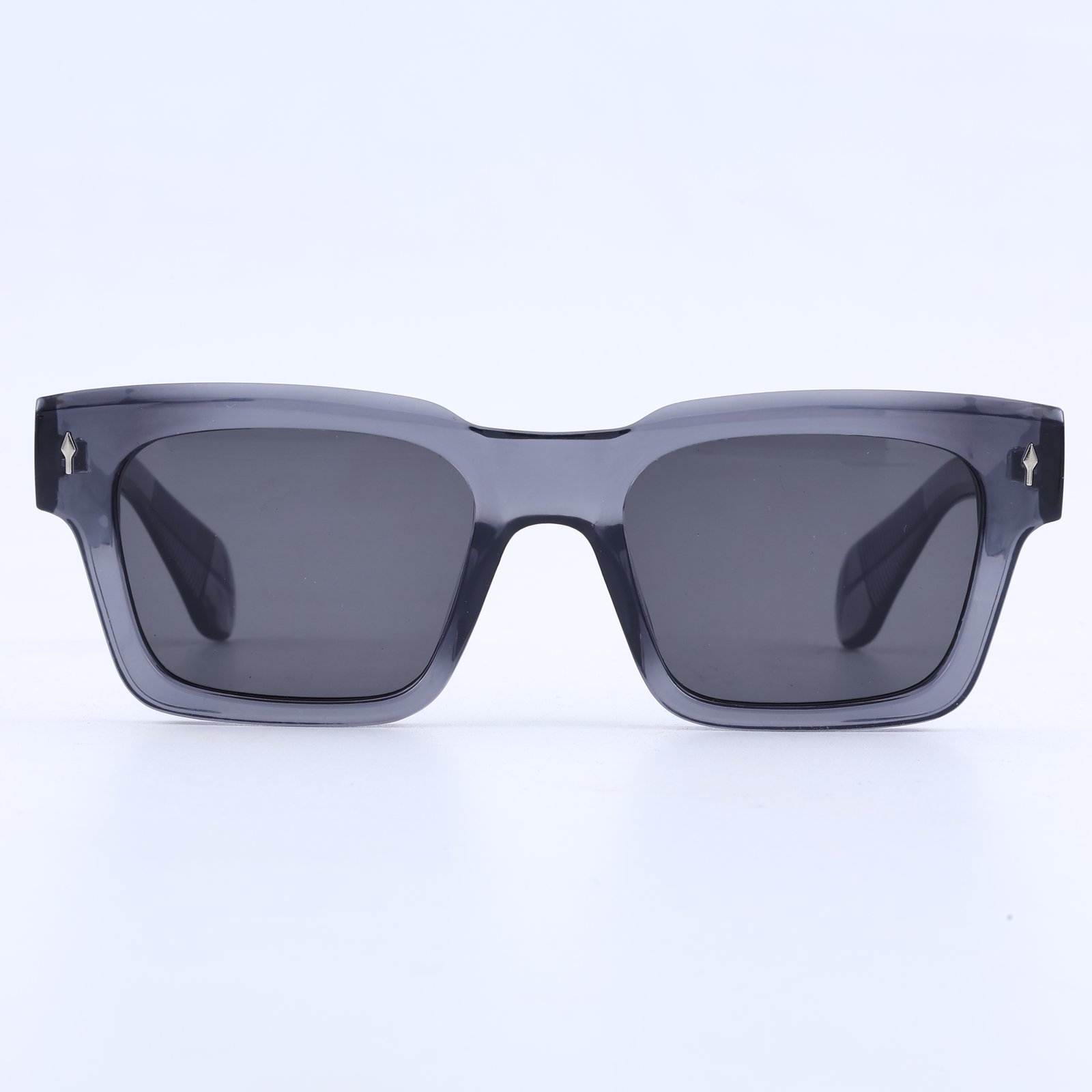 OG Phantom Frost | Crystal Smoke Square Sunglasses with Dark Shadow Lenses