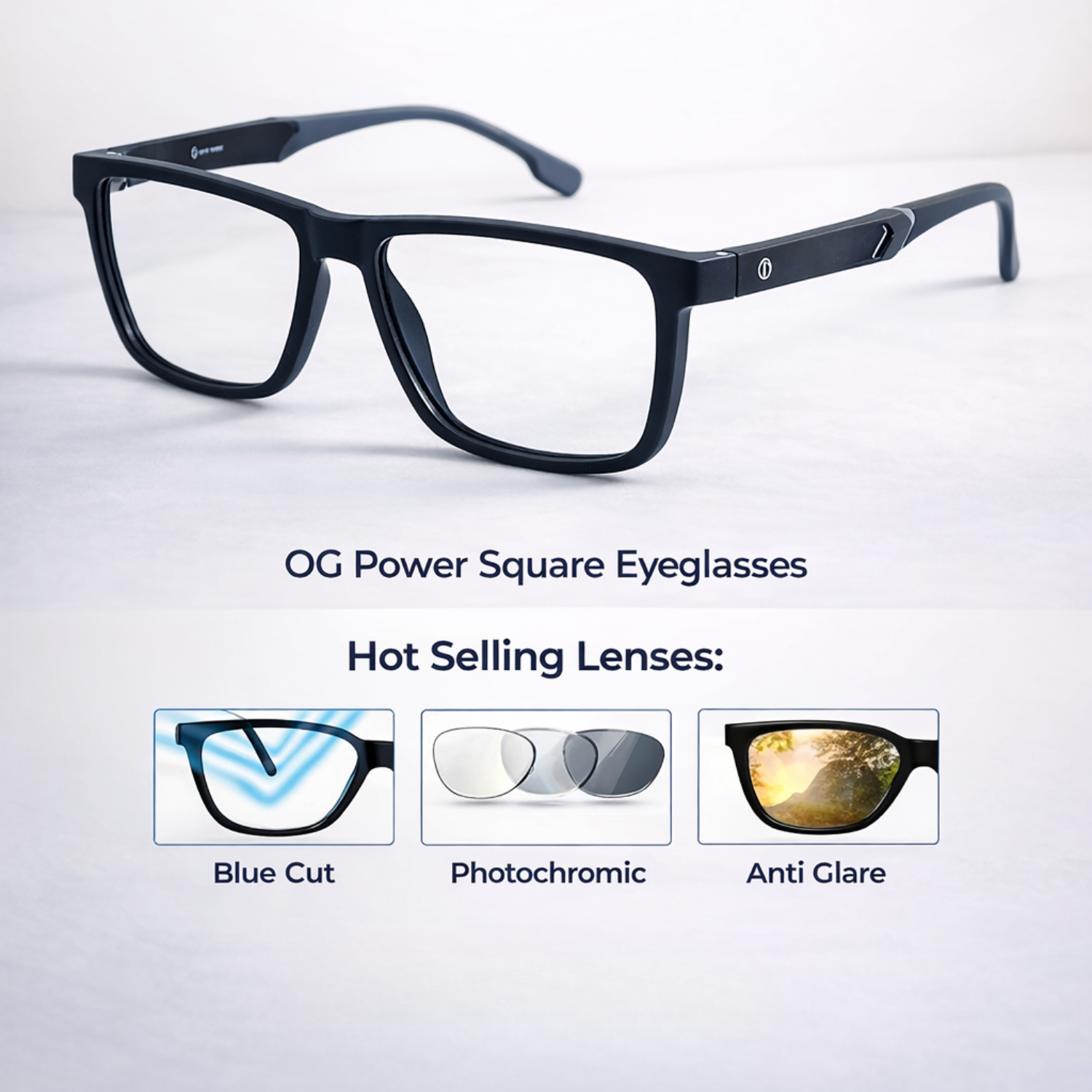 OG Power Square Eyewear for Men | Premium Full Rim Square Optical Frame