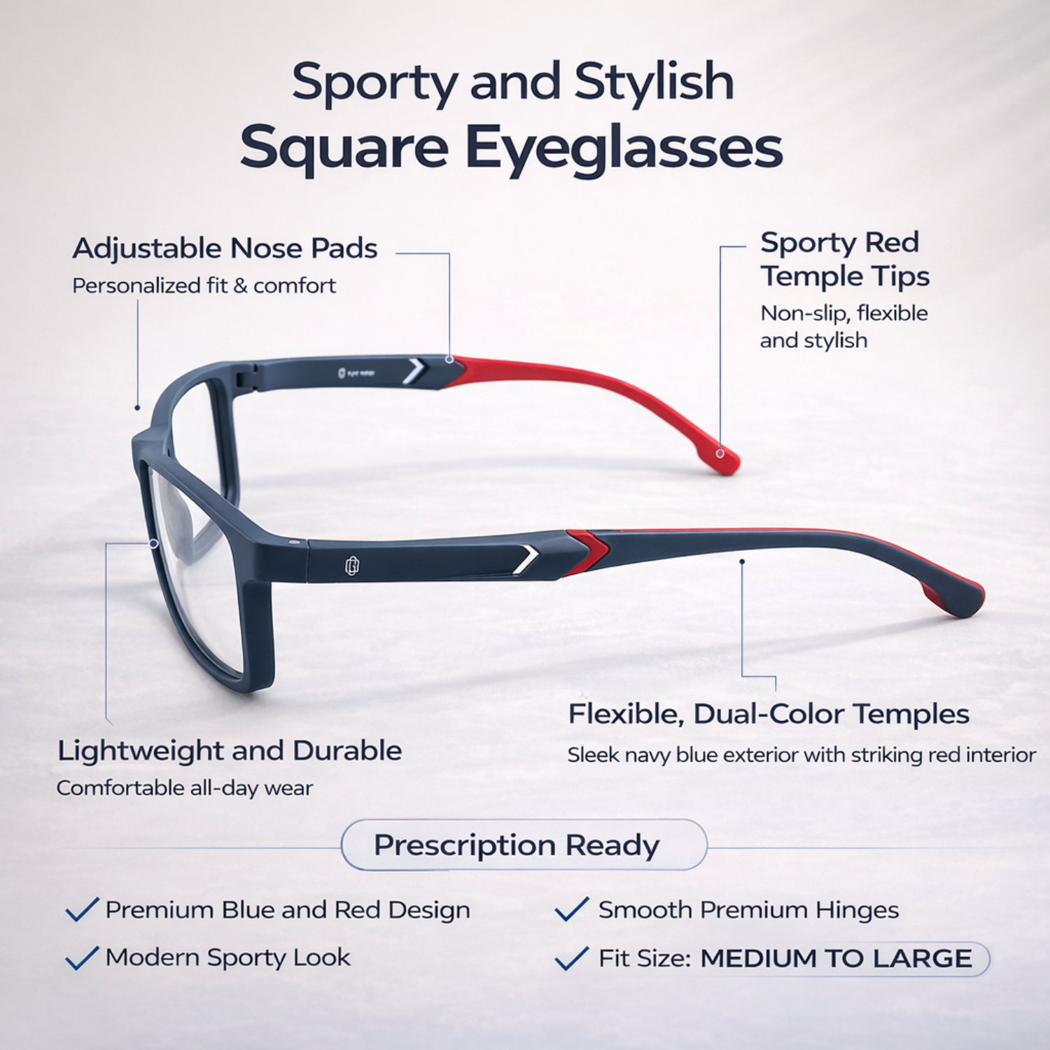 OG Power Square Eyewear for Men | Premium Full Rim Square Optical Frame