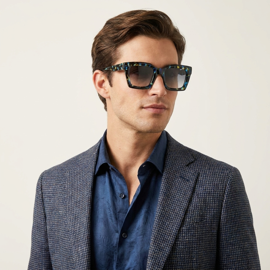 OG Prism Drift Bold | Multicolor Marble Square Sunglasses