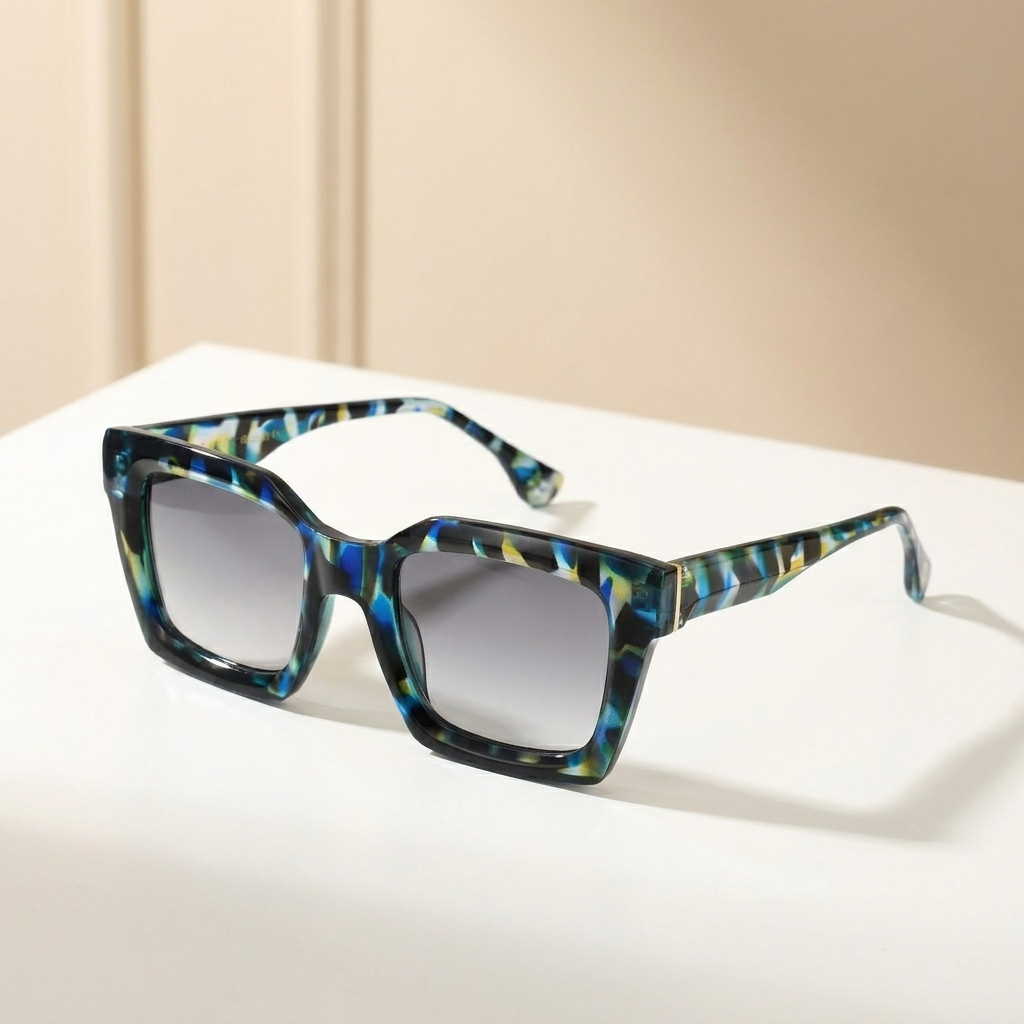 OG Prism Drift Bold | Multicolor Marble Square Sunglasses