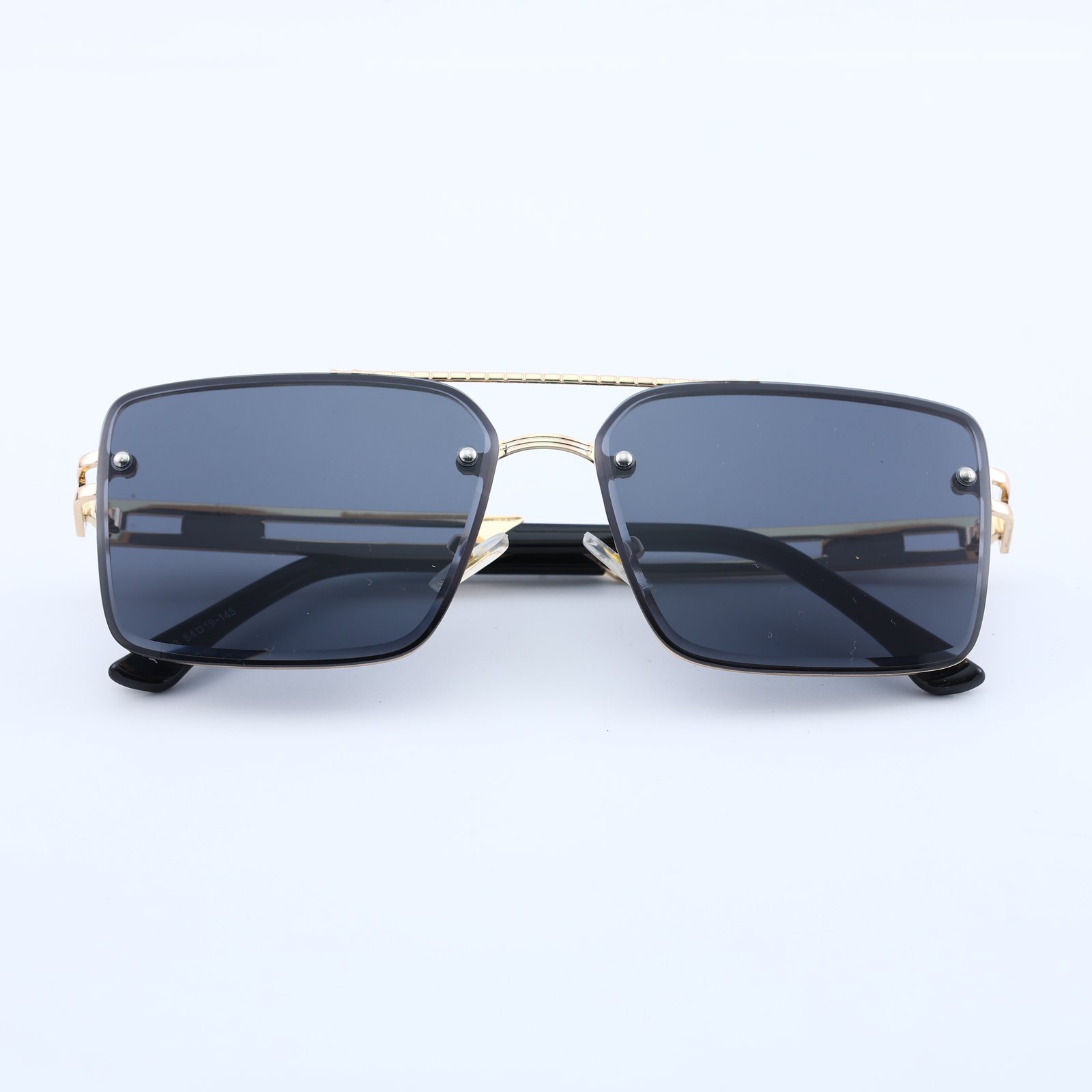OG Regal Frame | Gold Square Rimless Blue Tint Sunglasses