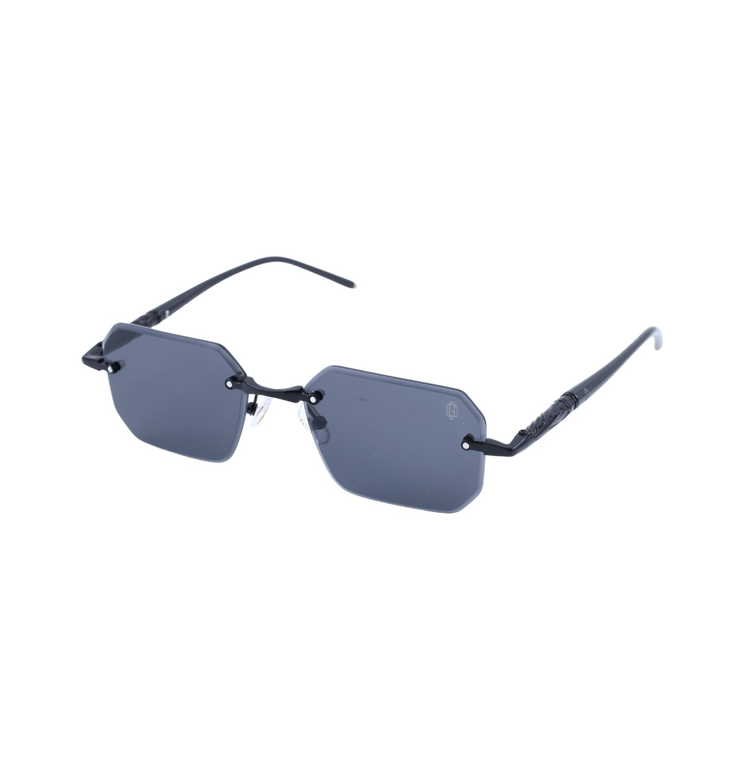 OG Rimless Gradient Square Sunglasses – Blue, Black & Brown | UV400 Protection