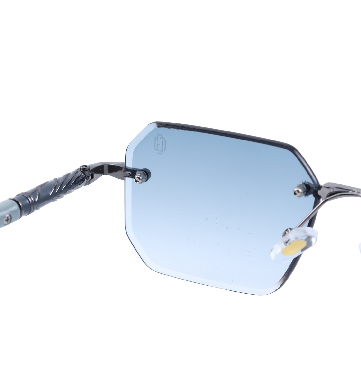 OG Rimless Gradient Square Sunglasses – Blue, Black & Brown | UV400 Protection