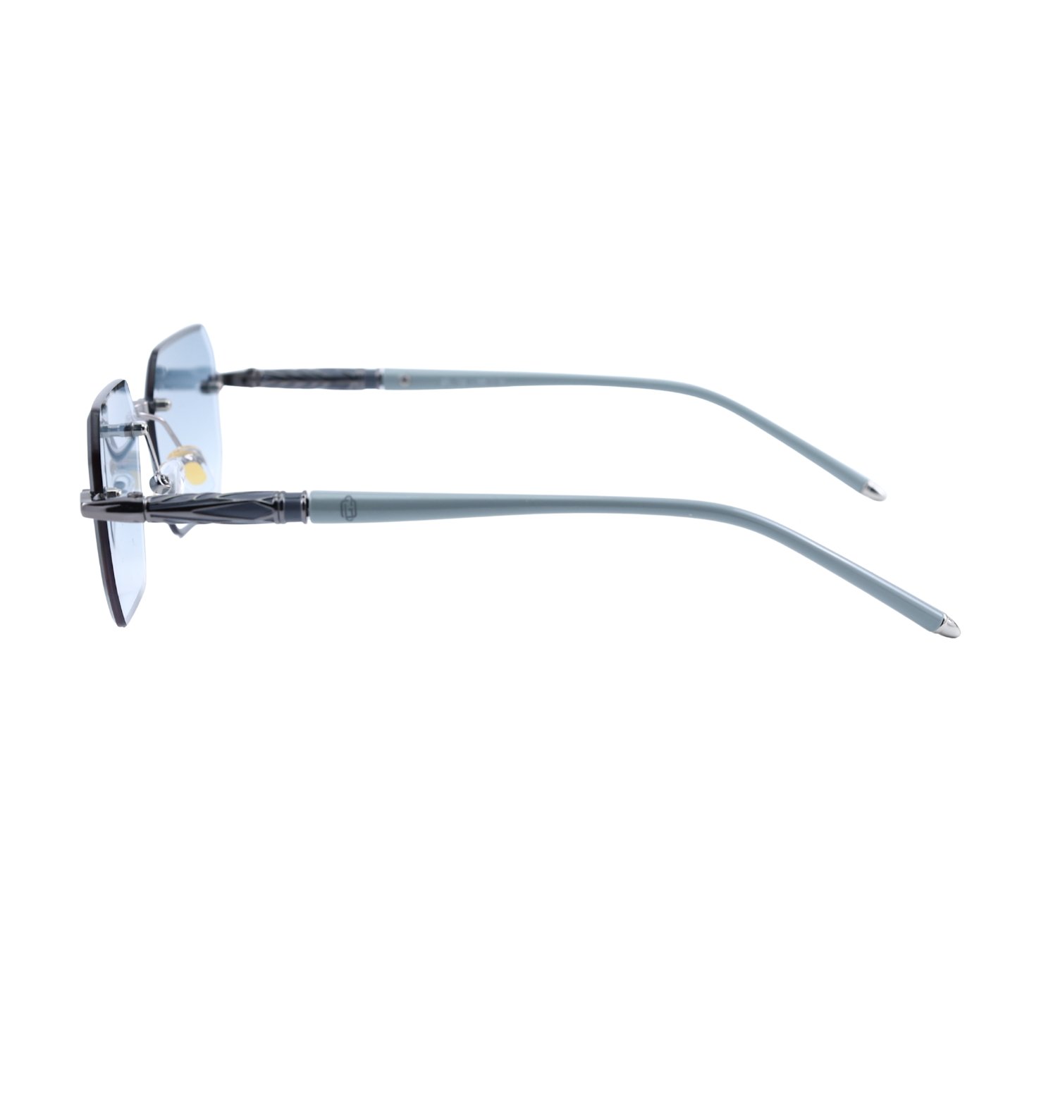 OG Rimless Gradient Square Sunglasses – Blue, Black & Brown | UV400 Protection