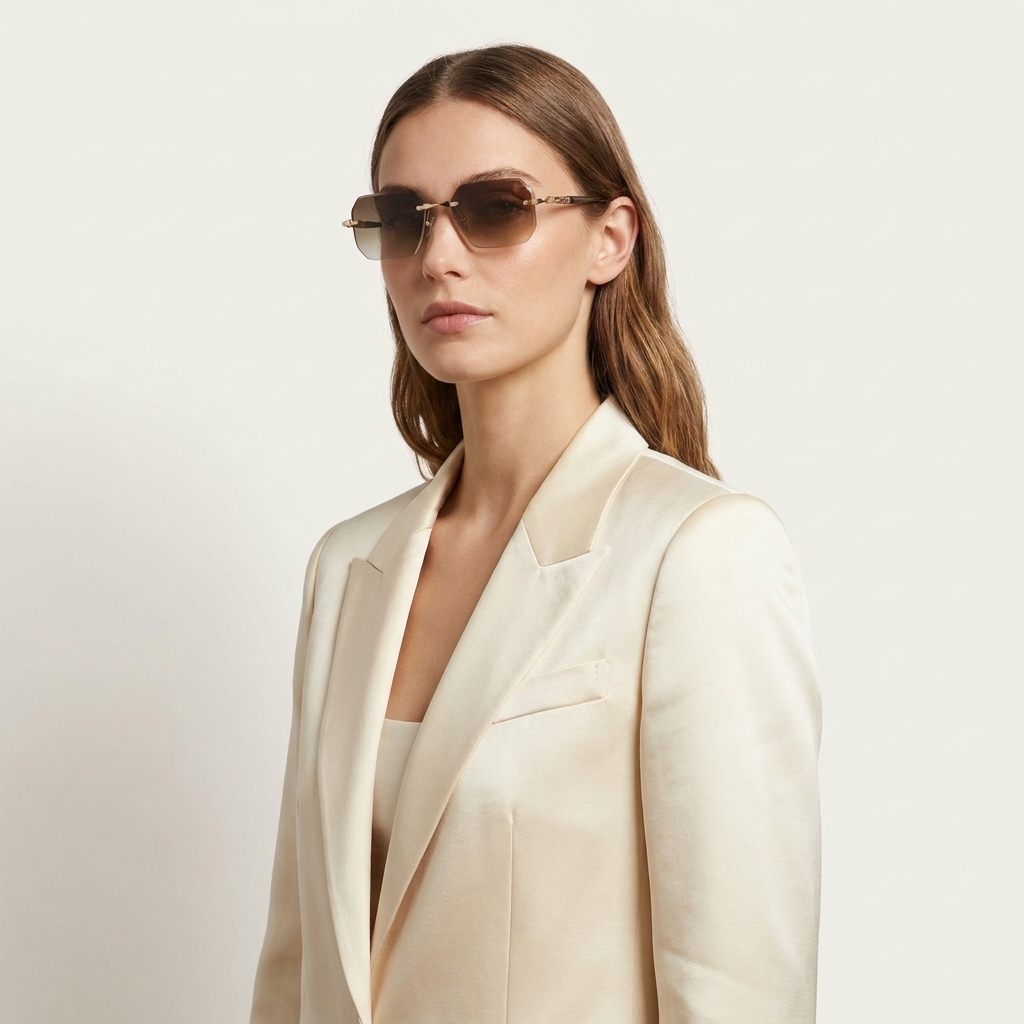 OG Rimless Gradient Square Sunglasses | UV400 Protection