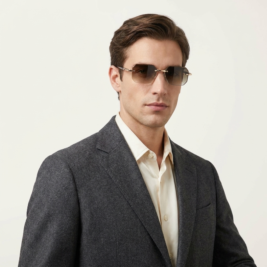 OG Rimless Gradient Square Sunglasses | UV400 Protection