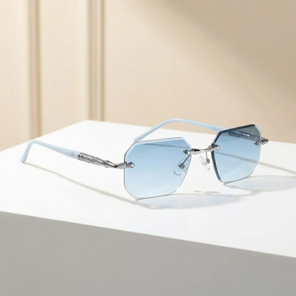 OG Rimless Gradient Square Sunglasses | UV400 Protection