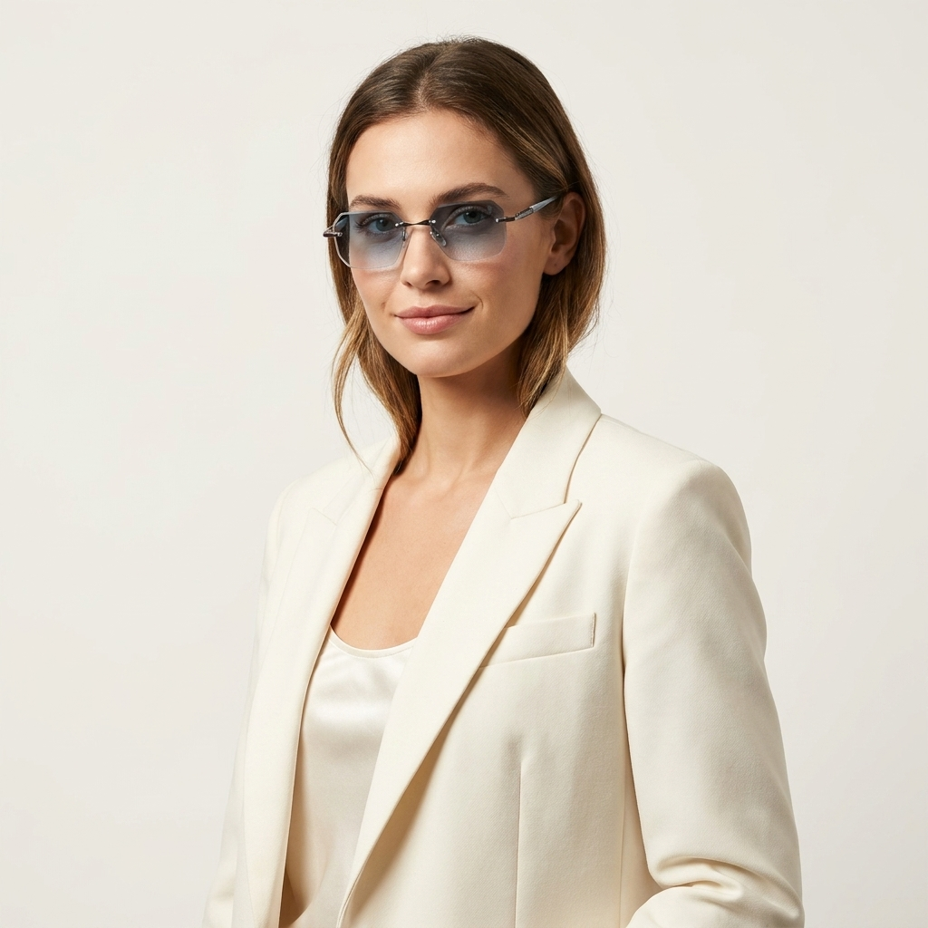 OG Rimless Gradient Square Sunglasses | UV400 Protection