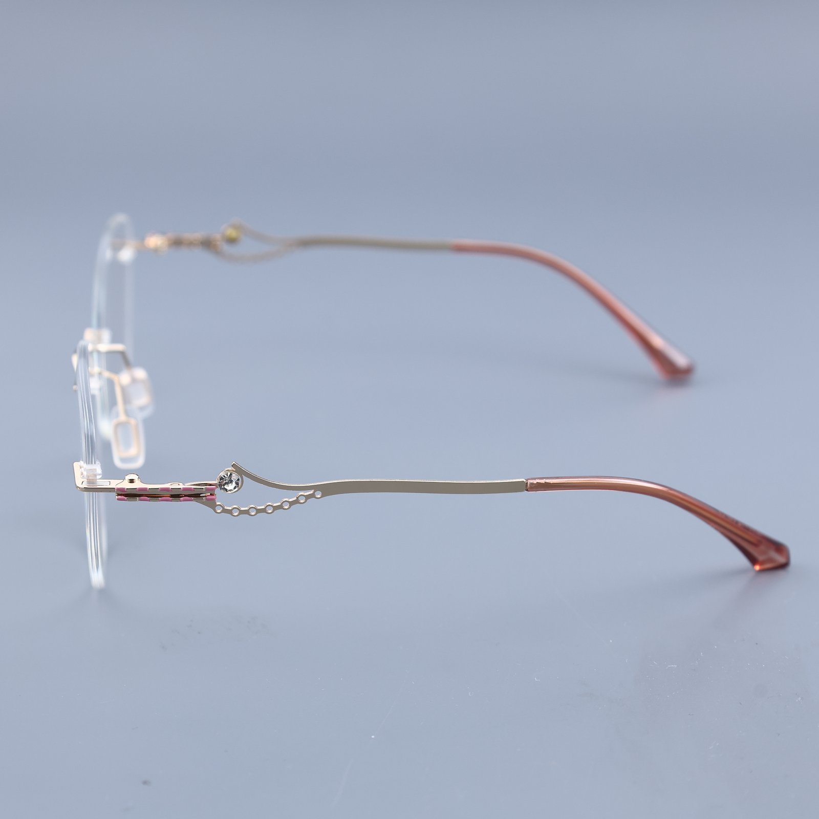 OG Rose Charm | Rimless Round Sunglasses For Women