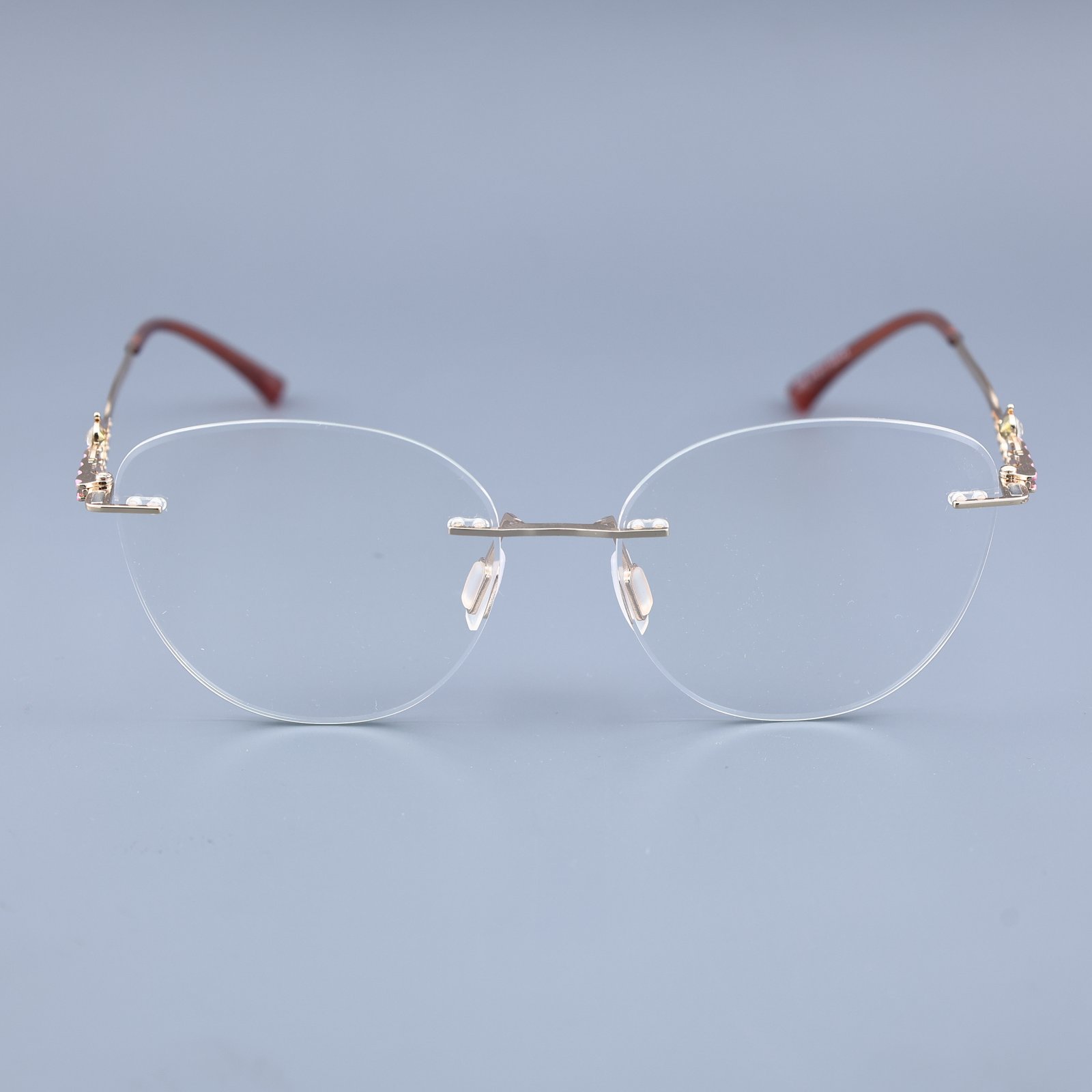 OG Rose Charm | Rimless Round Sunglasses For Women