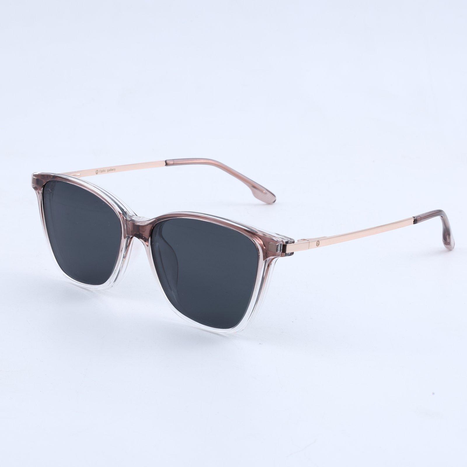 OG Rose Crystal Luxe Clip-On | Transparent Cat-Eye Magnetic Sunglasses