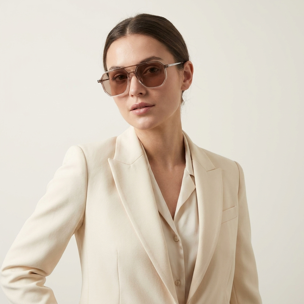 OG Rose Titan | Crystal Aviator Luxe Sunglasses