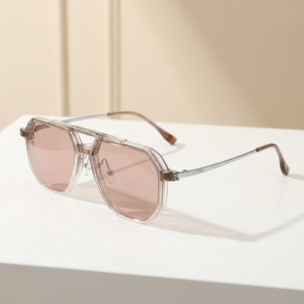 OG Rose Titan | Crystal Aviator Luxe Sunglasses