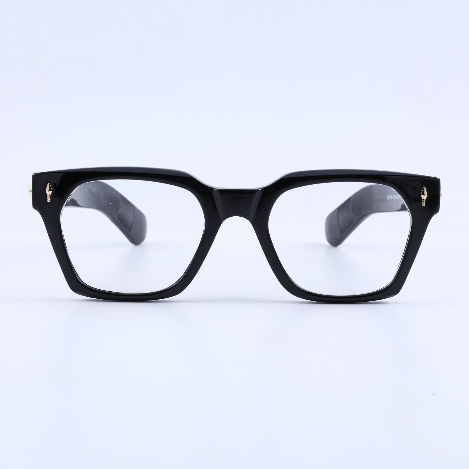 OG Royal Crest | Gloss Black Premium Eyeglasses with Gold Engraved Temples