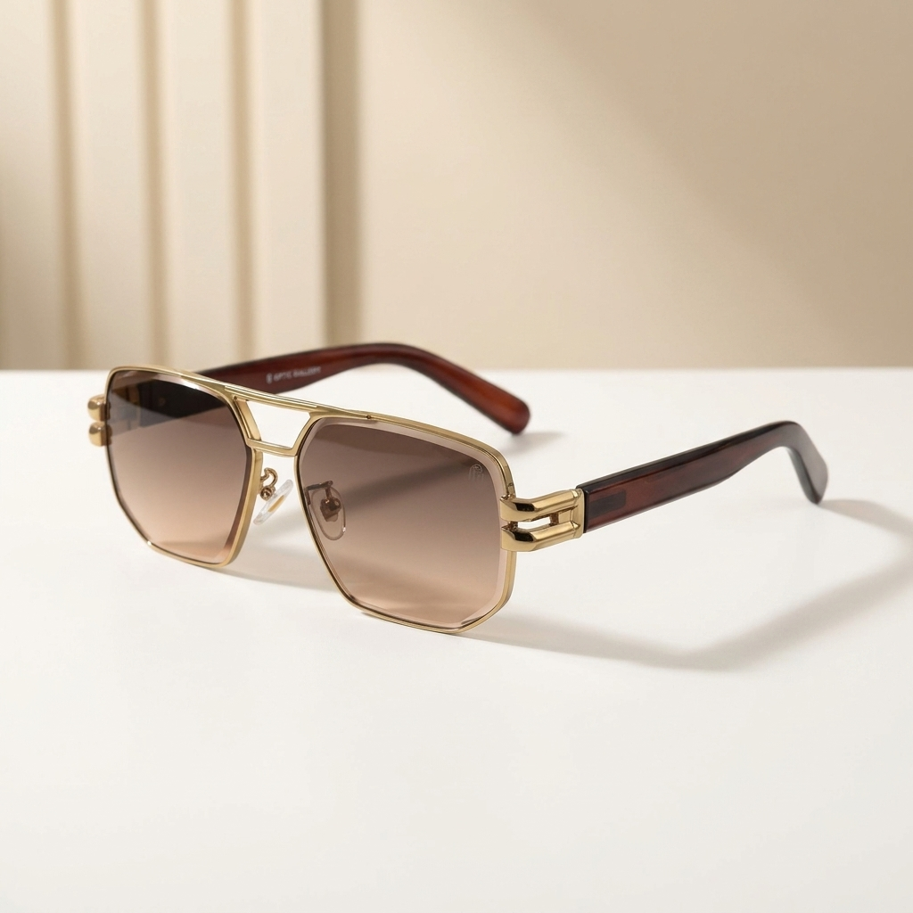 OG Royal Ember | Gold Frame Navigator Sunglasses with Rose Gradient Lenses