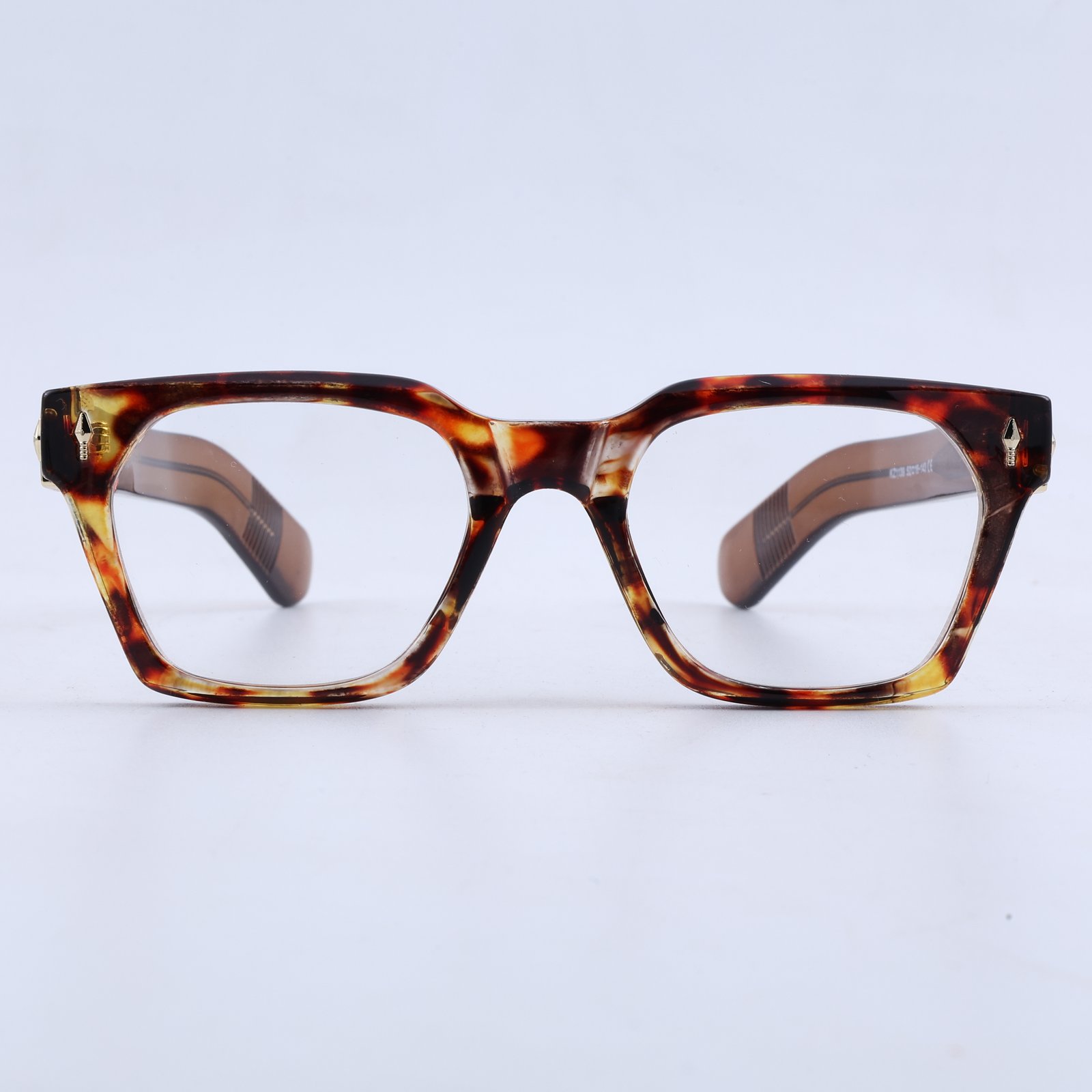 OG Royal Havana | Luxury Amber Tortoise Eyeglasses with Gold Signature Hinges & Crystal Brown Temples