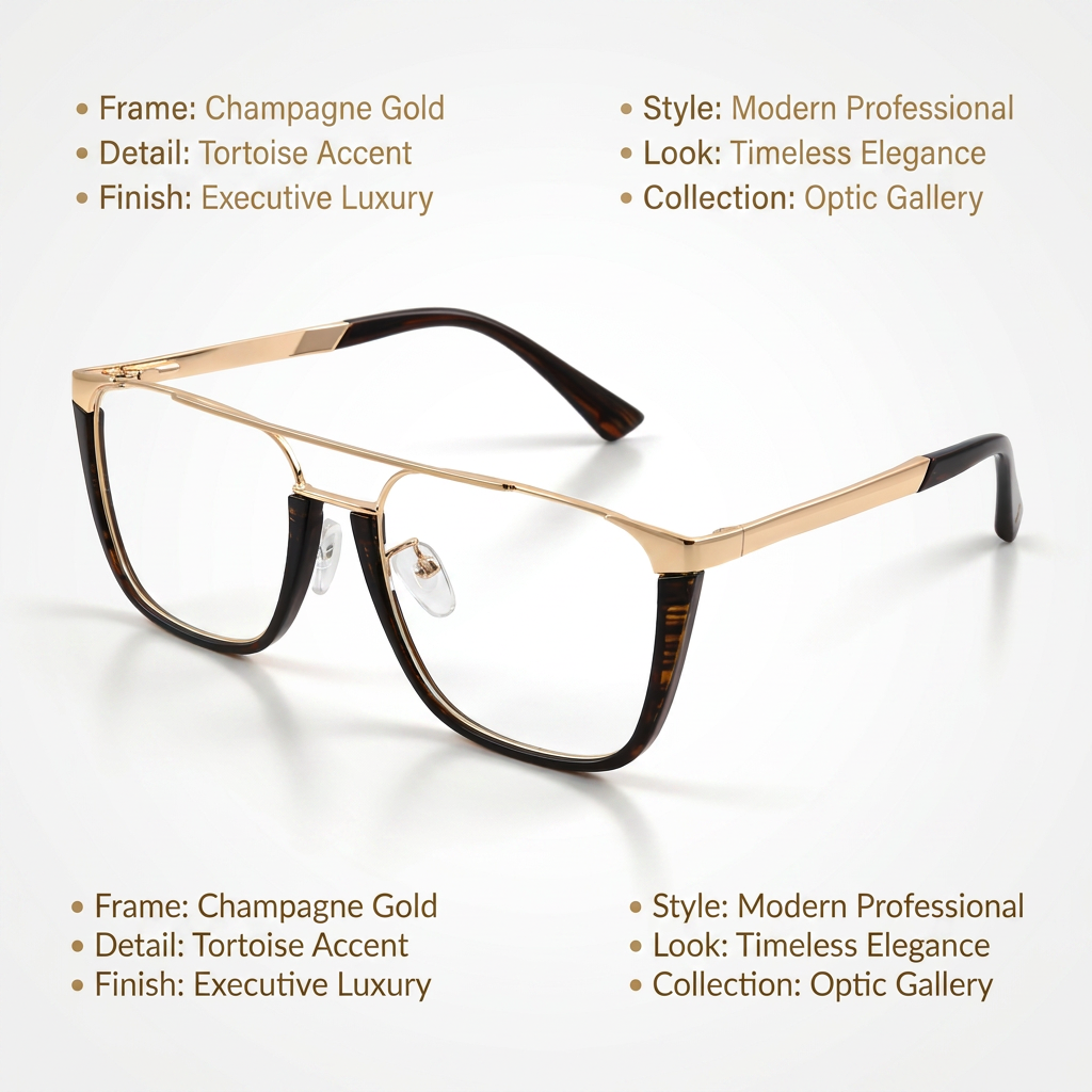 OG Royal Regent | Luxury Gold Browline Square Frame Eyewear