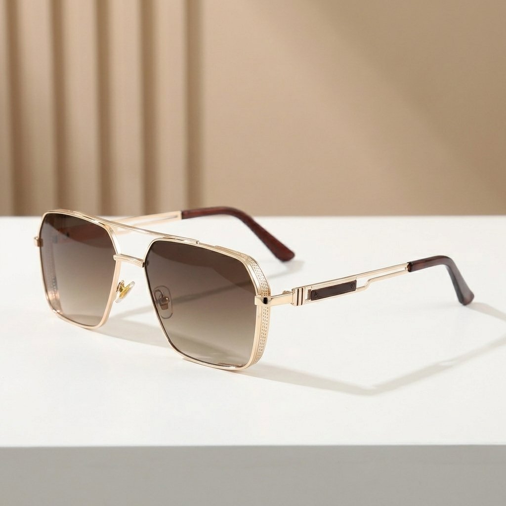 OG Royale Aviator Luxe | Gold Gradient Square Sunglasses