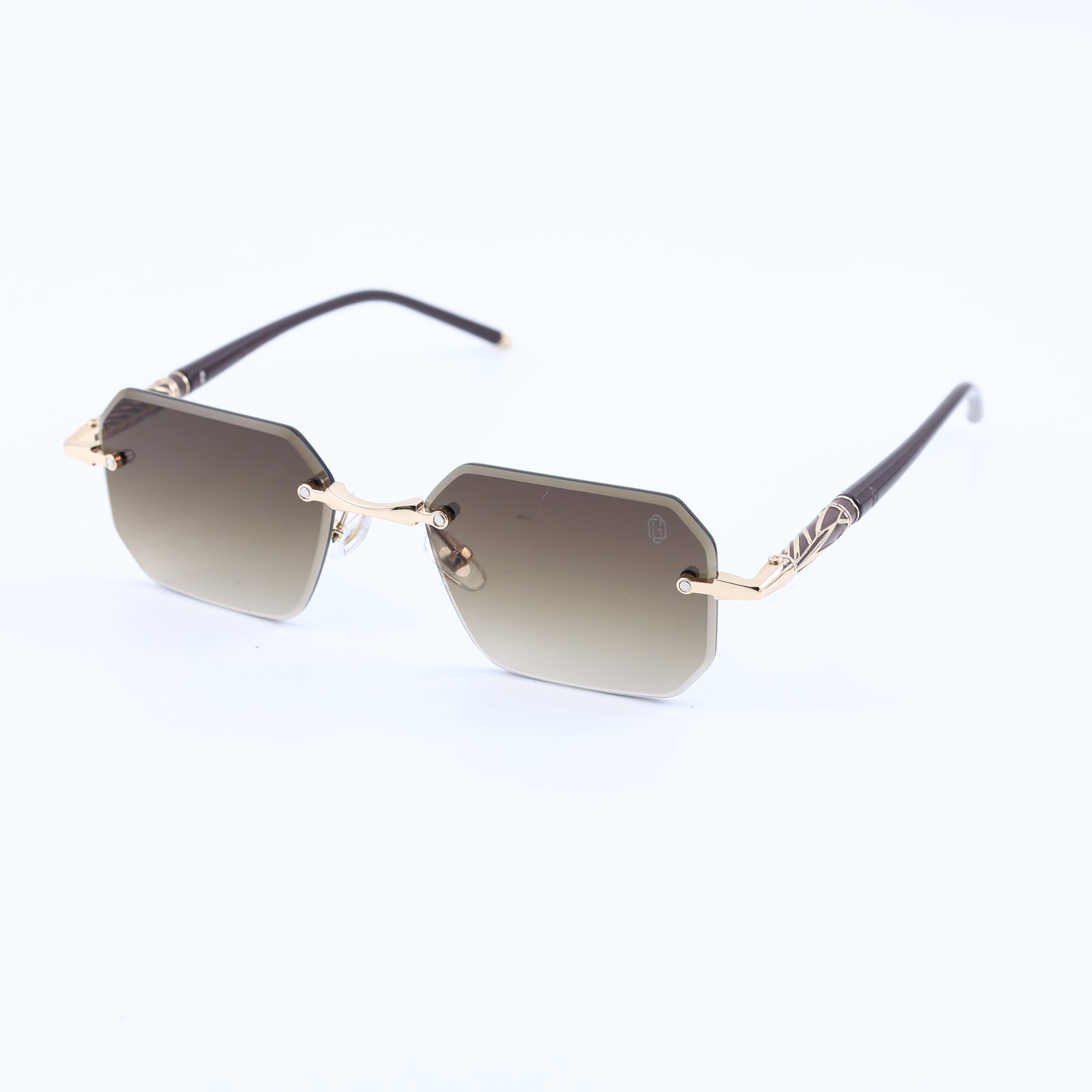 OG Royale Cut | Rimless Gold Geometric Gradient Sunglasses